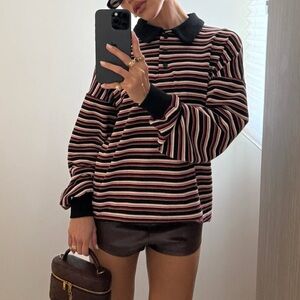 Lioness Rugby striped oversized top